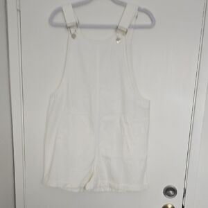 White Overalls with Silver Buckles
